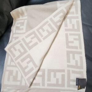 Fendi Beige and Cream Scarf